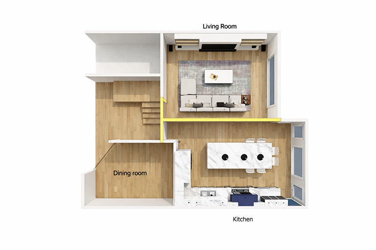 3D top view of the renovation design